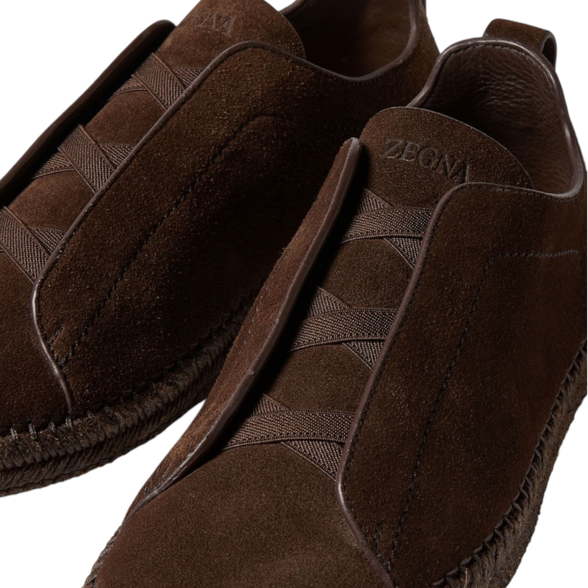 Dark Brown Suede Triple Stitch zegna