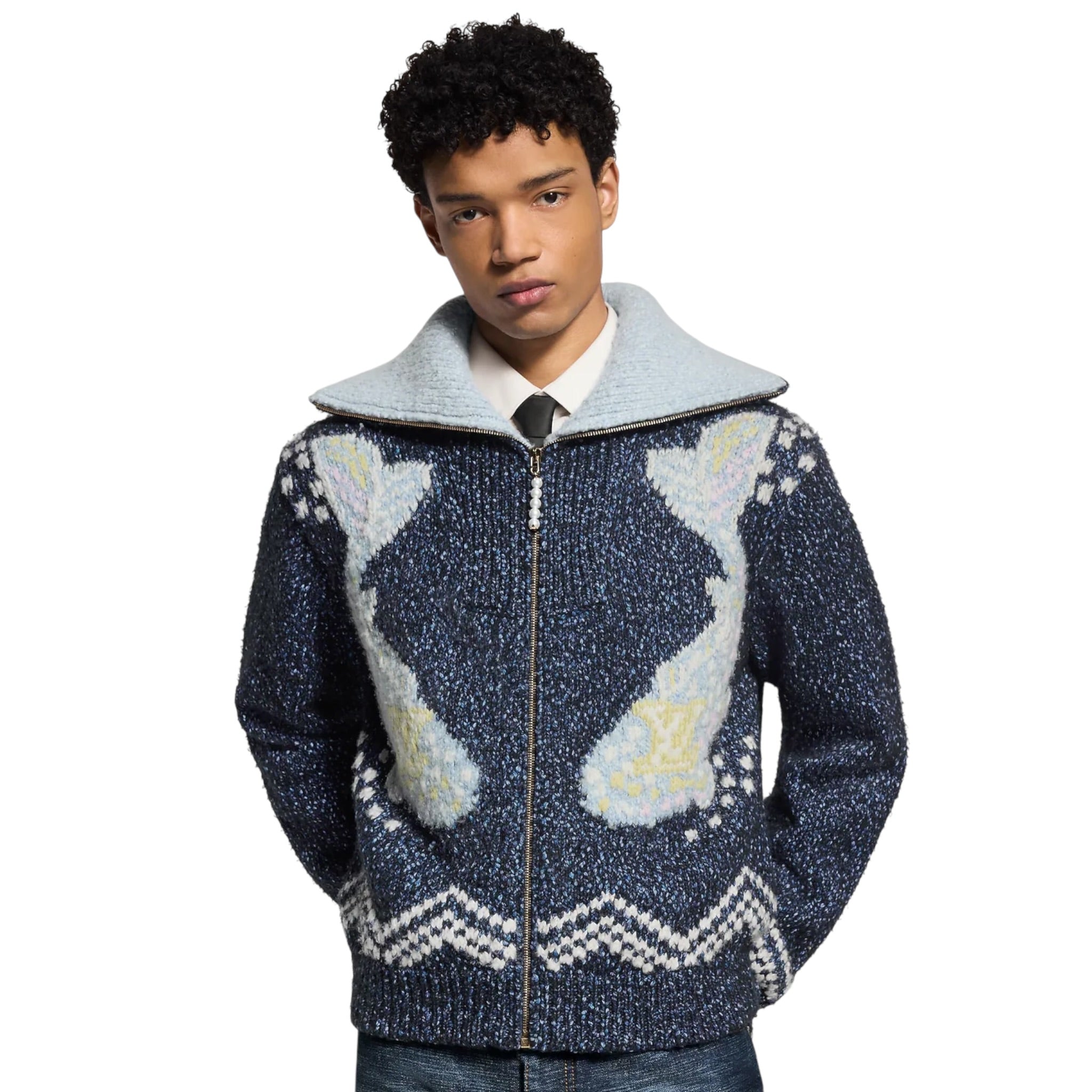 Zippered Knitted Blouson