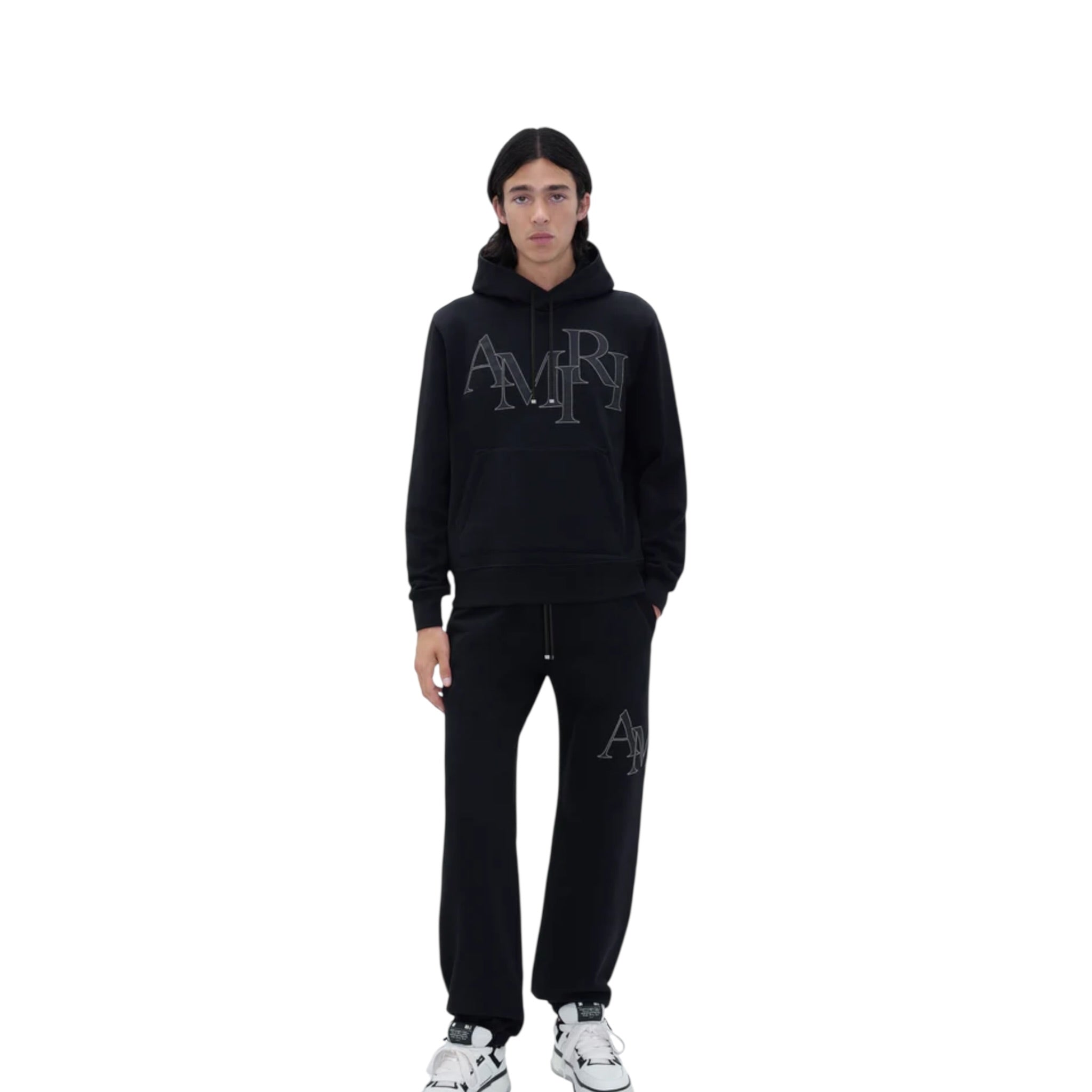 AMIRI STAGGERED LOGO HOODIE