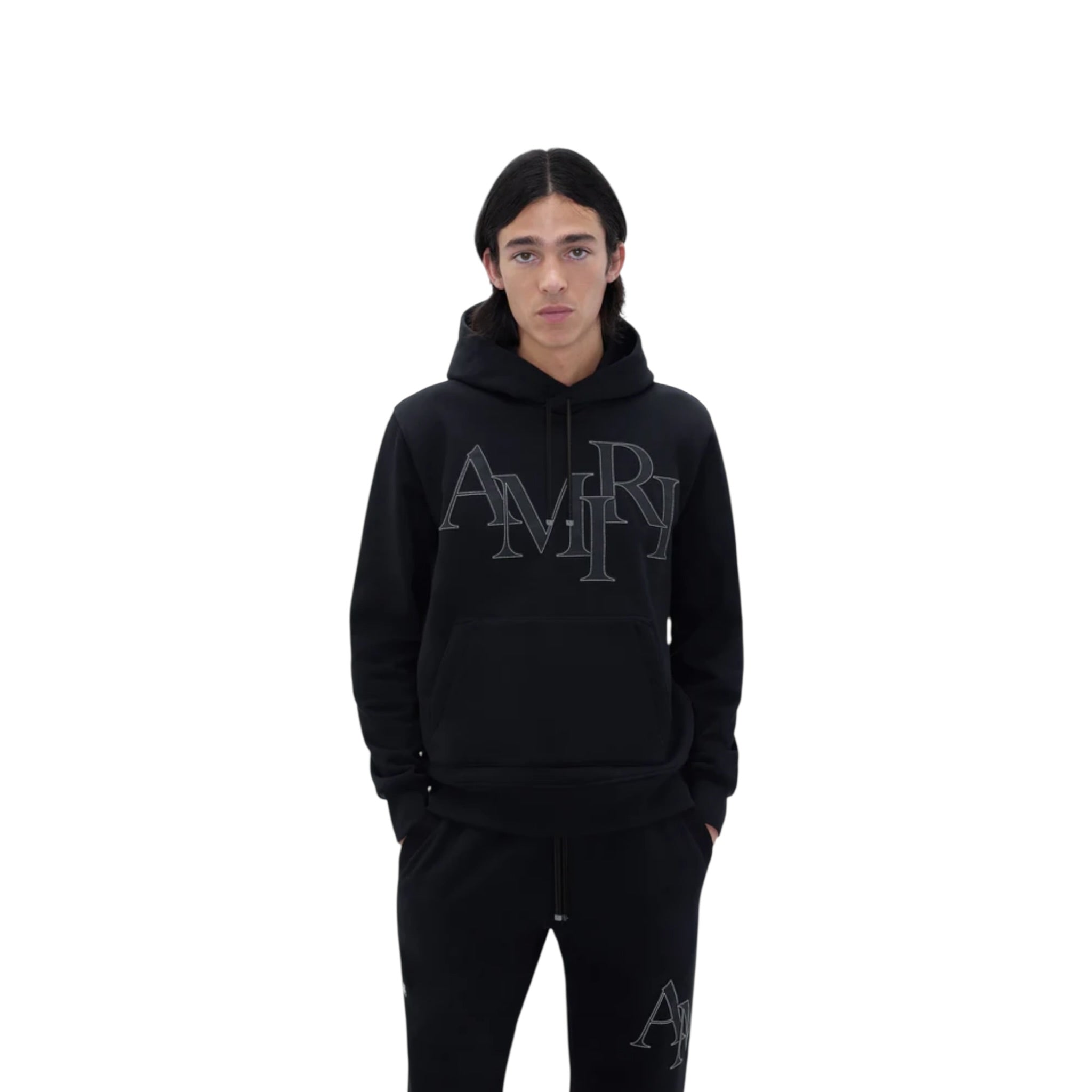 AMIRI STAGGERED LOGO HOODIE