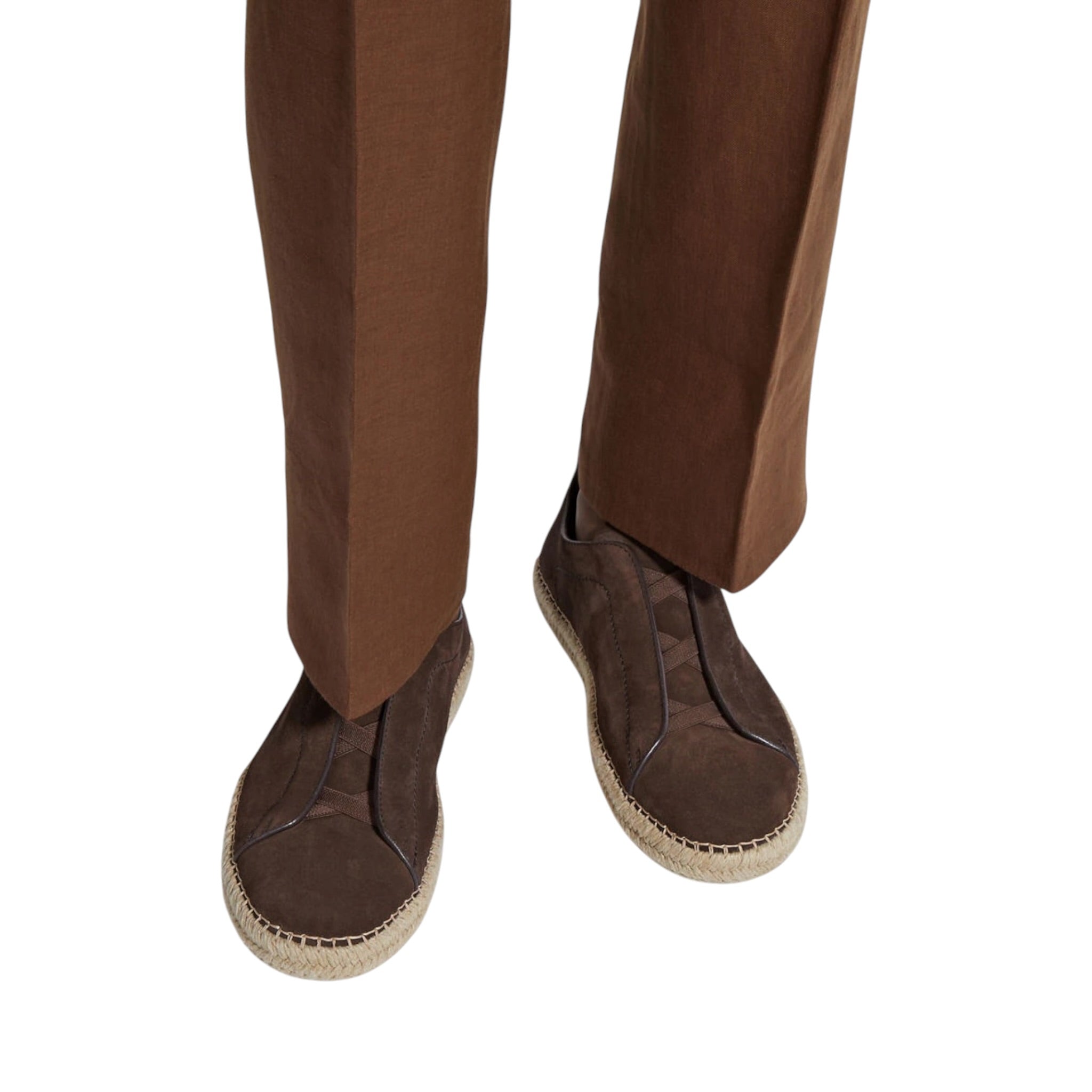 Dark Brown Suede Triple Stitch zegna