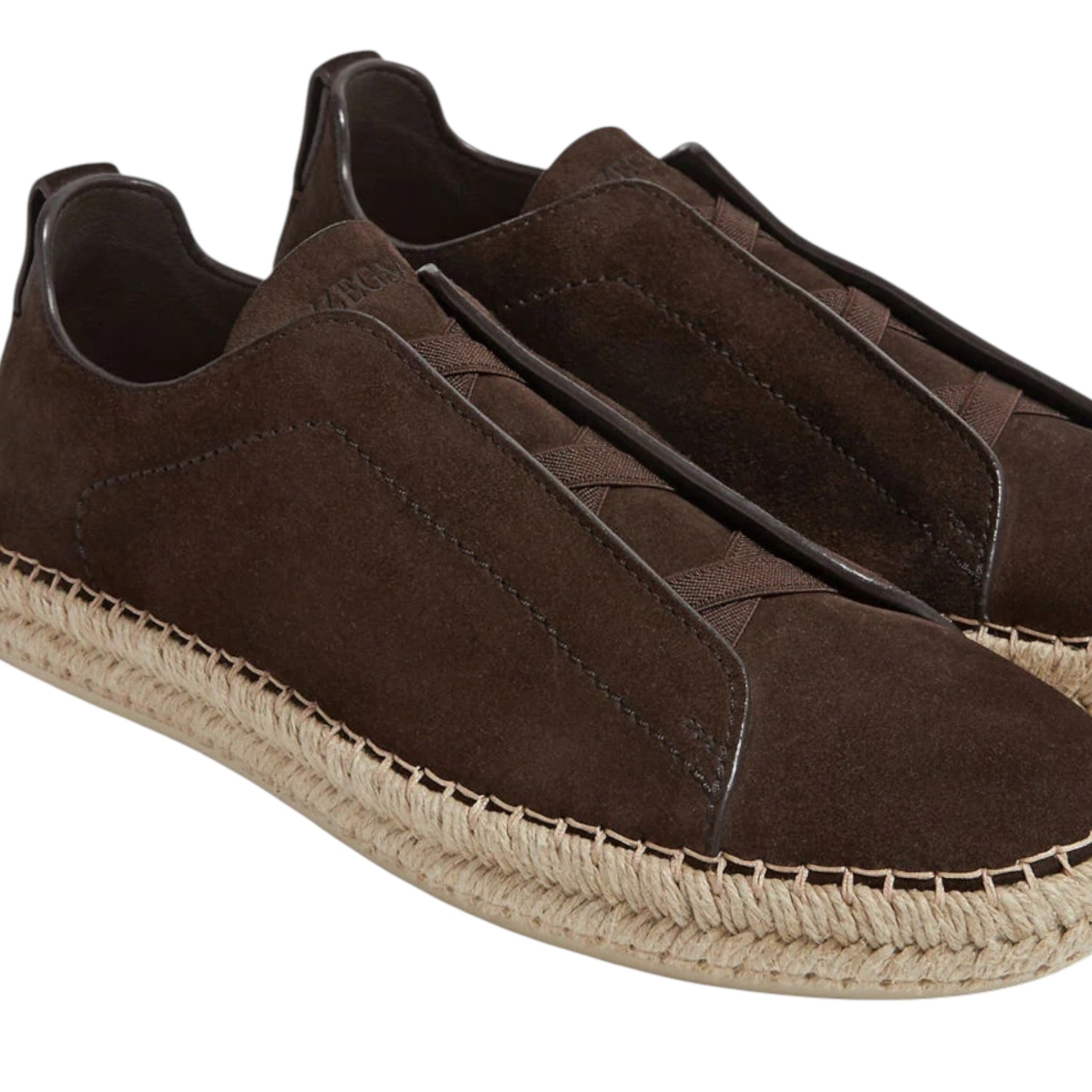 Dark Brown Suede Triple Stitch zegna