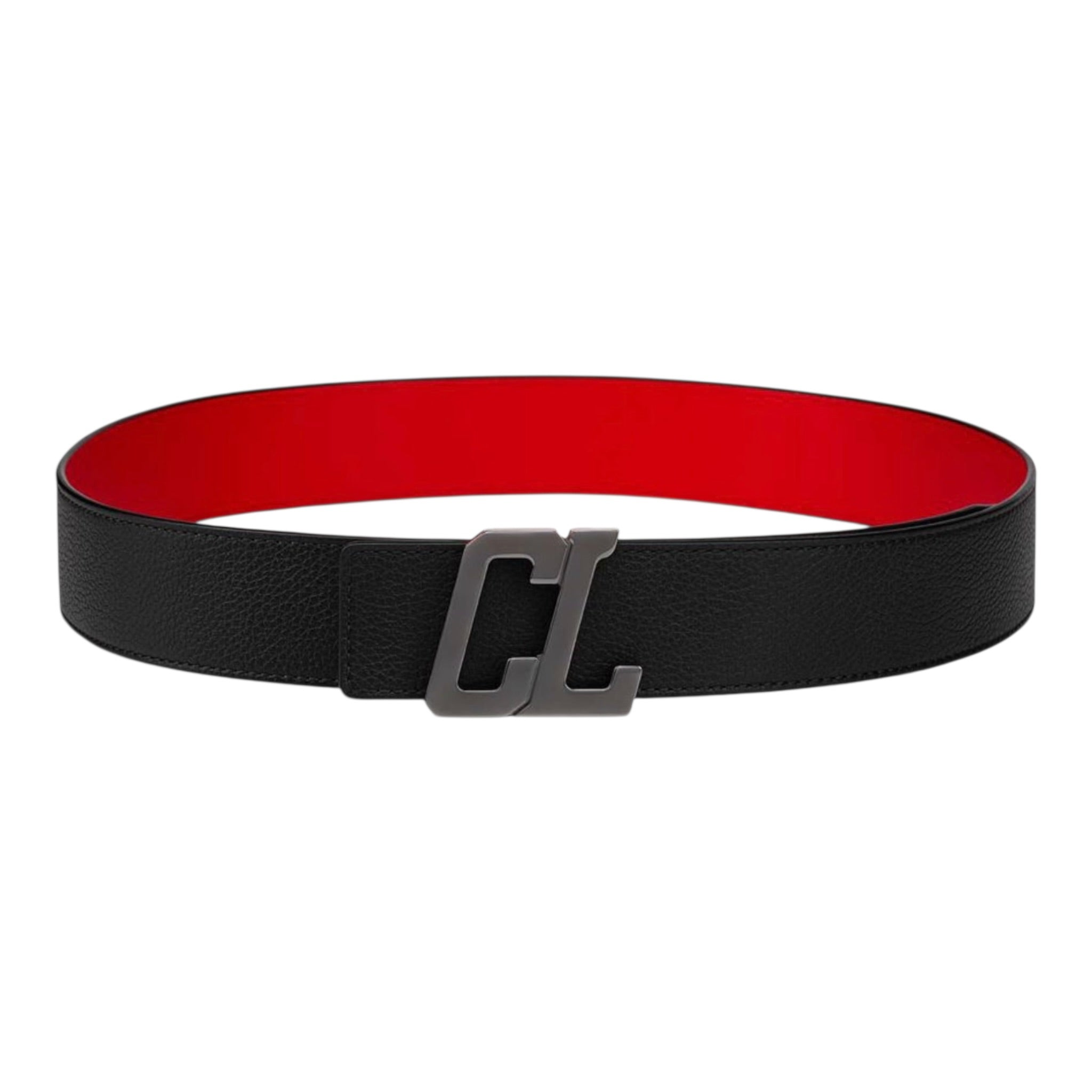 Christian Louboutin logo-lettered leather belt