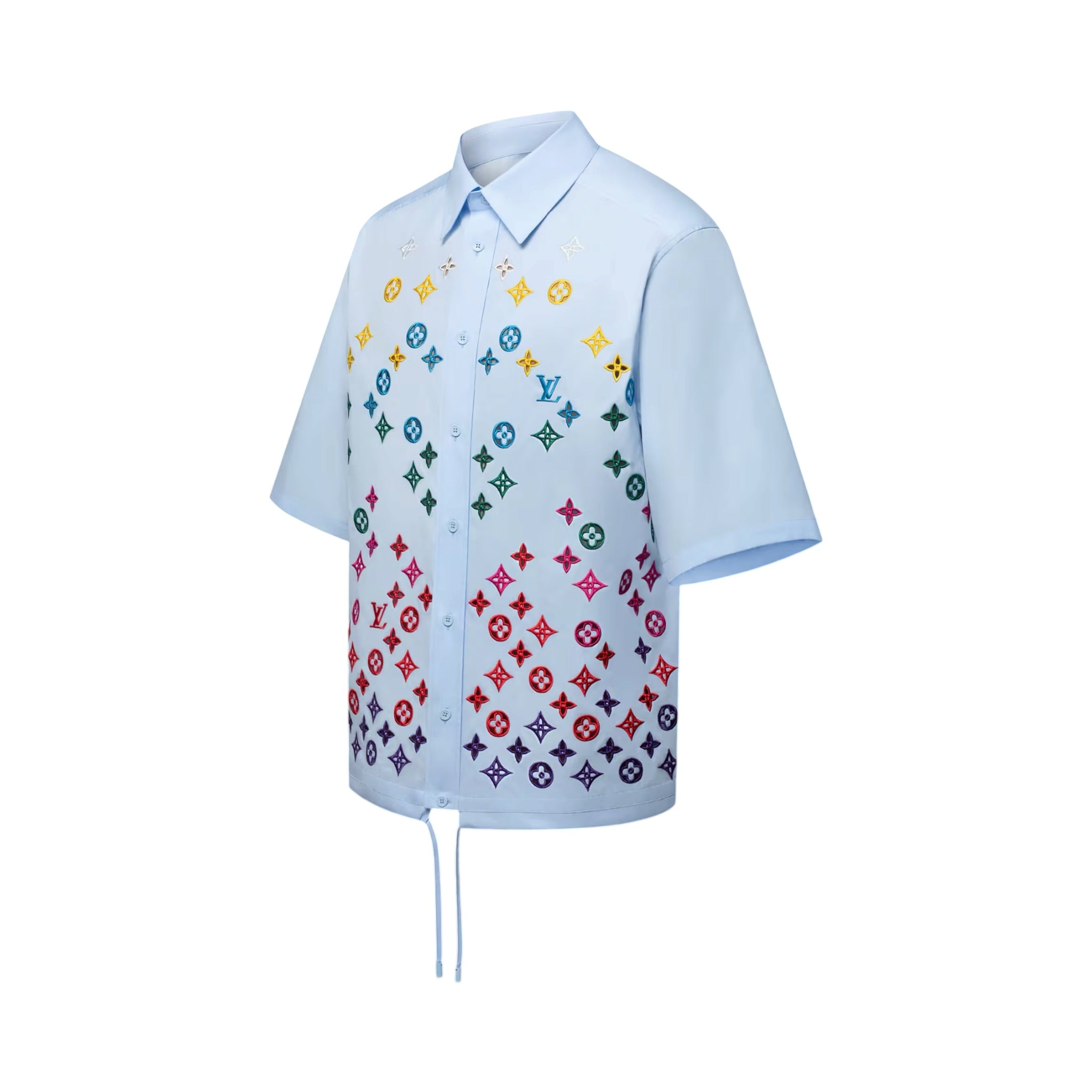 Monogram Flowers Embroidered Short-Sleeved Shirt