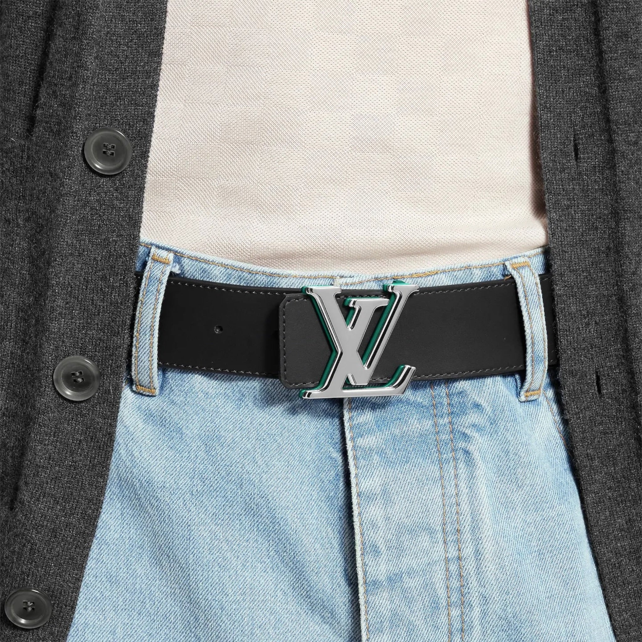 LV Optic Damier Graphite 40mm Reversible Belt