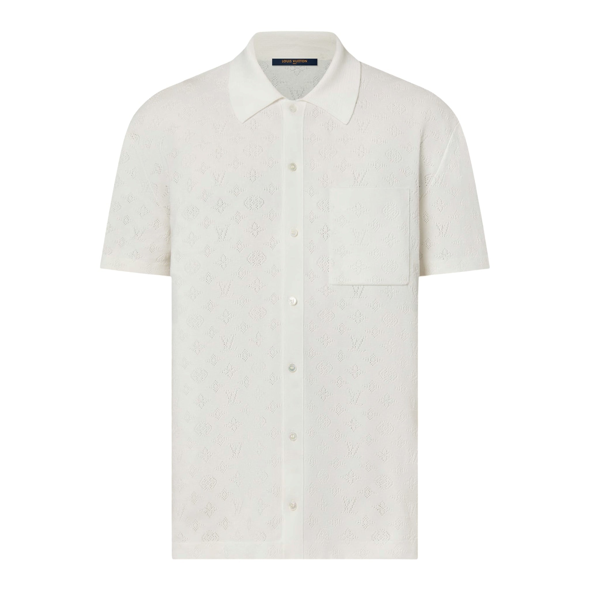 Monogram Pointelle Short-Sleeved Shirt