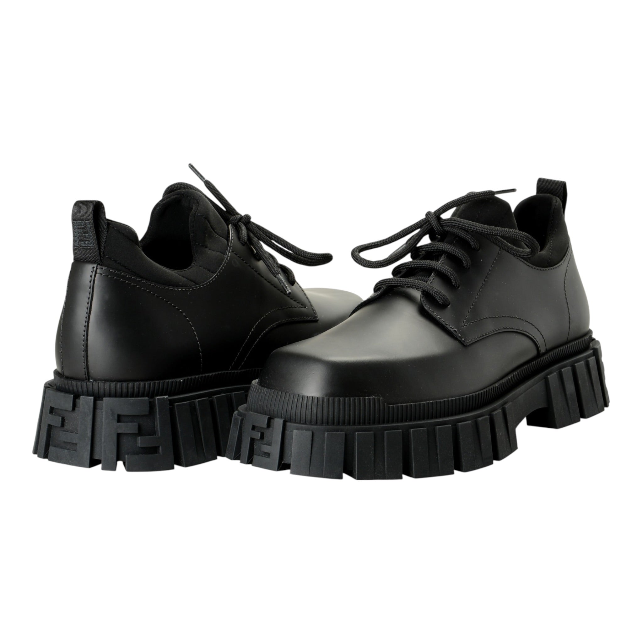 Fendi Leather Lace Up Boots Shoes