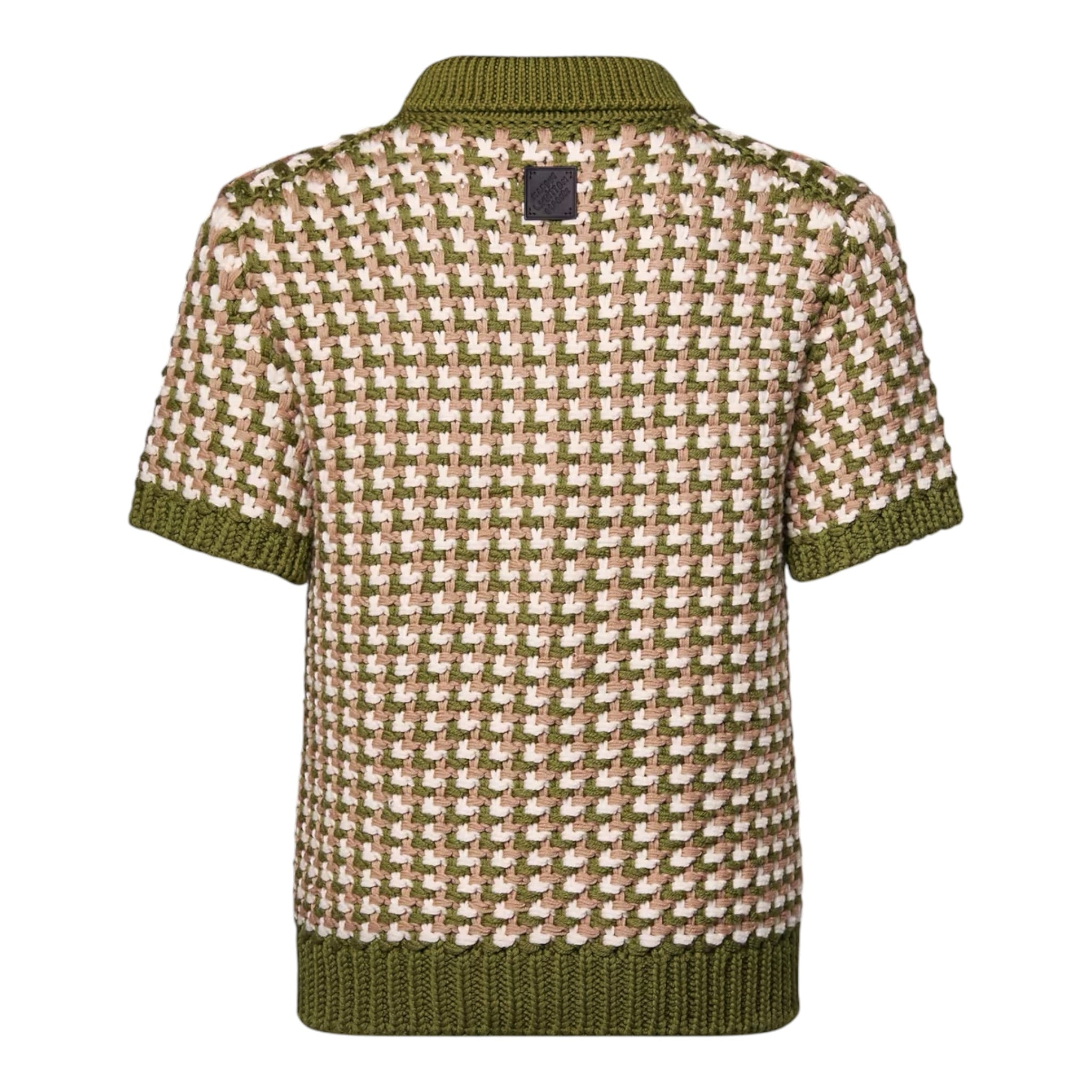 Short-Sleeved Wool-Knit Polo Shirt
