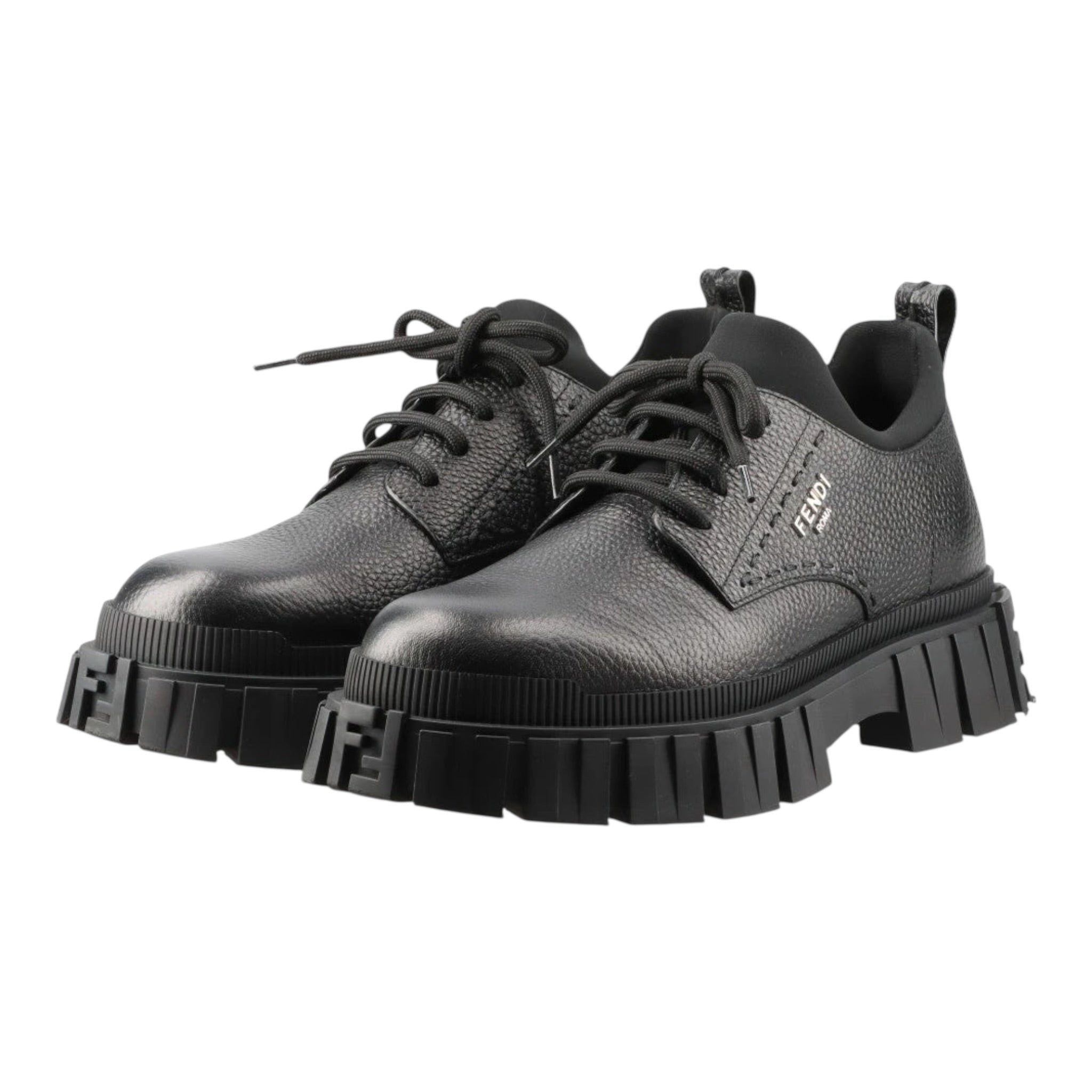 Fendi Leather Lace Up Boots Shoes