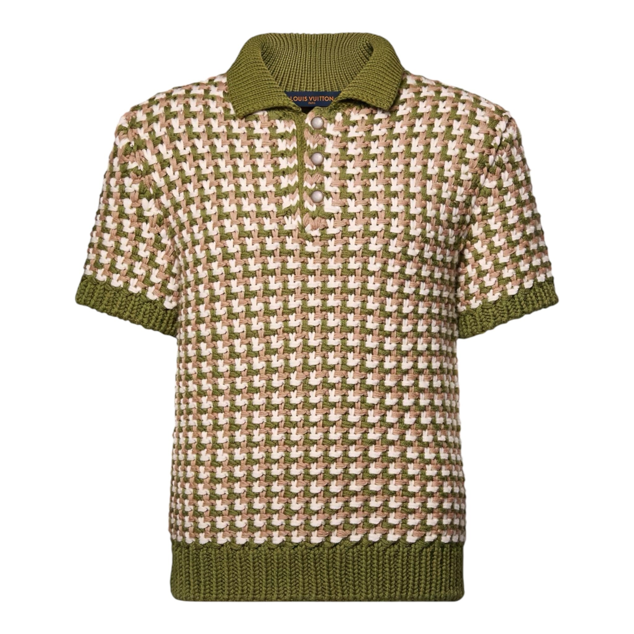 Short-Sleeved Wool-Knit Polo Shirt