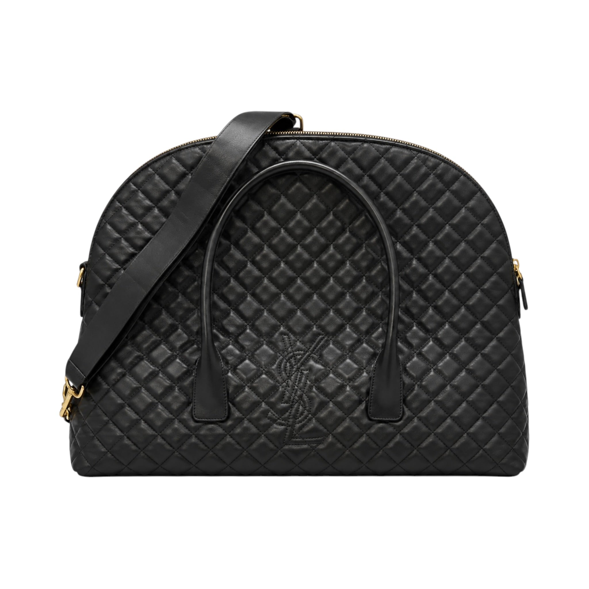 Saint Laurent Calfskin Quilted ES Giant Travel Bag Black