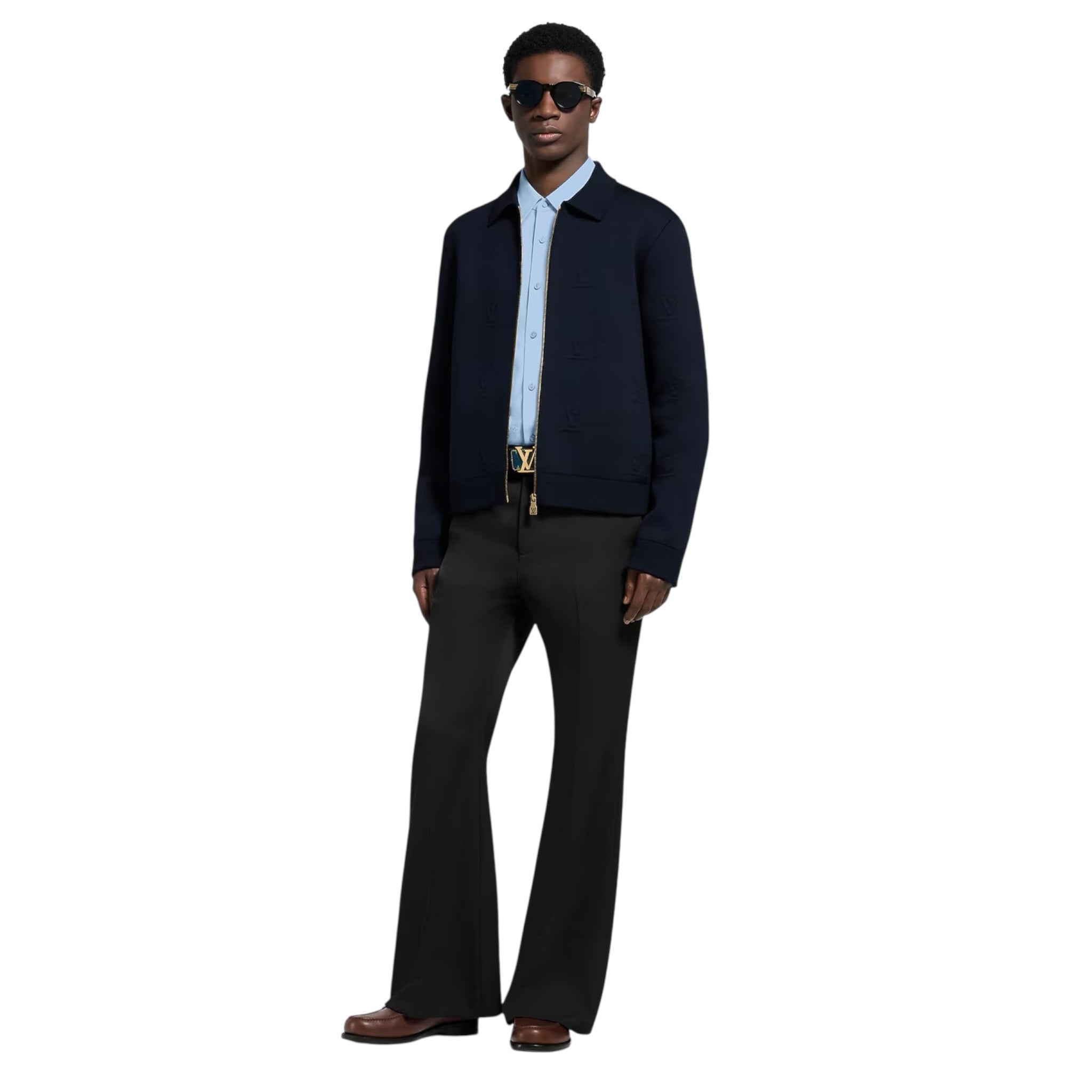 LV Blason Embossed Zipped Blouson