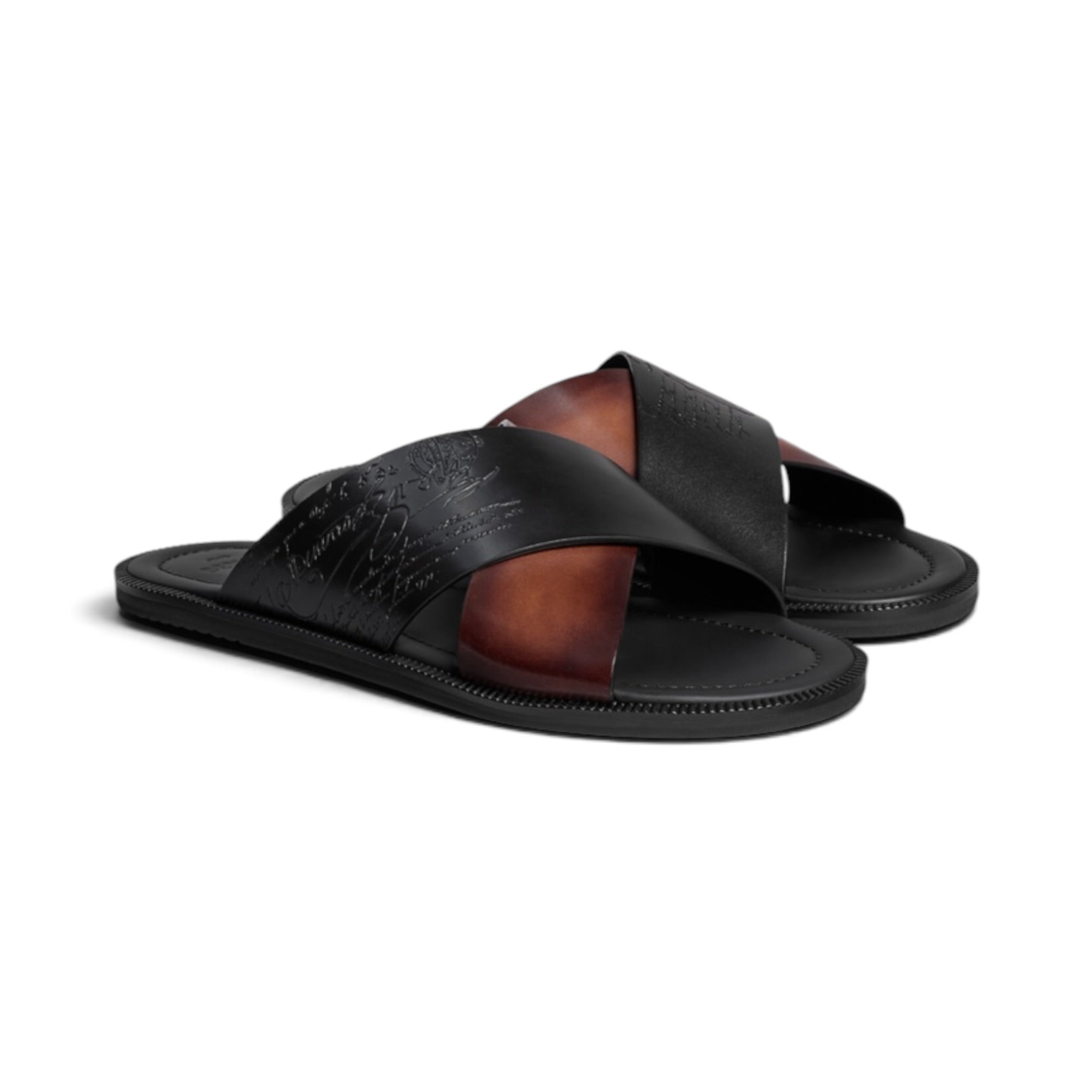 Berluti Sifnos Scritto Leather Sandal