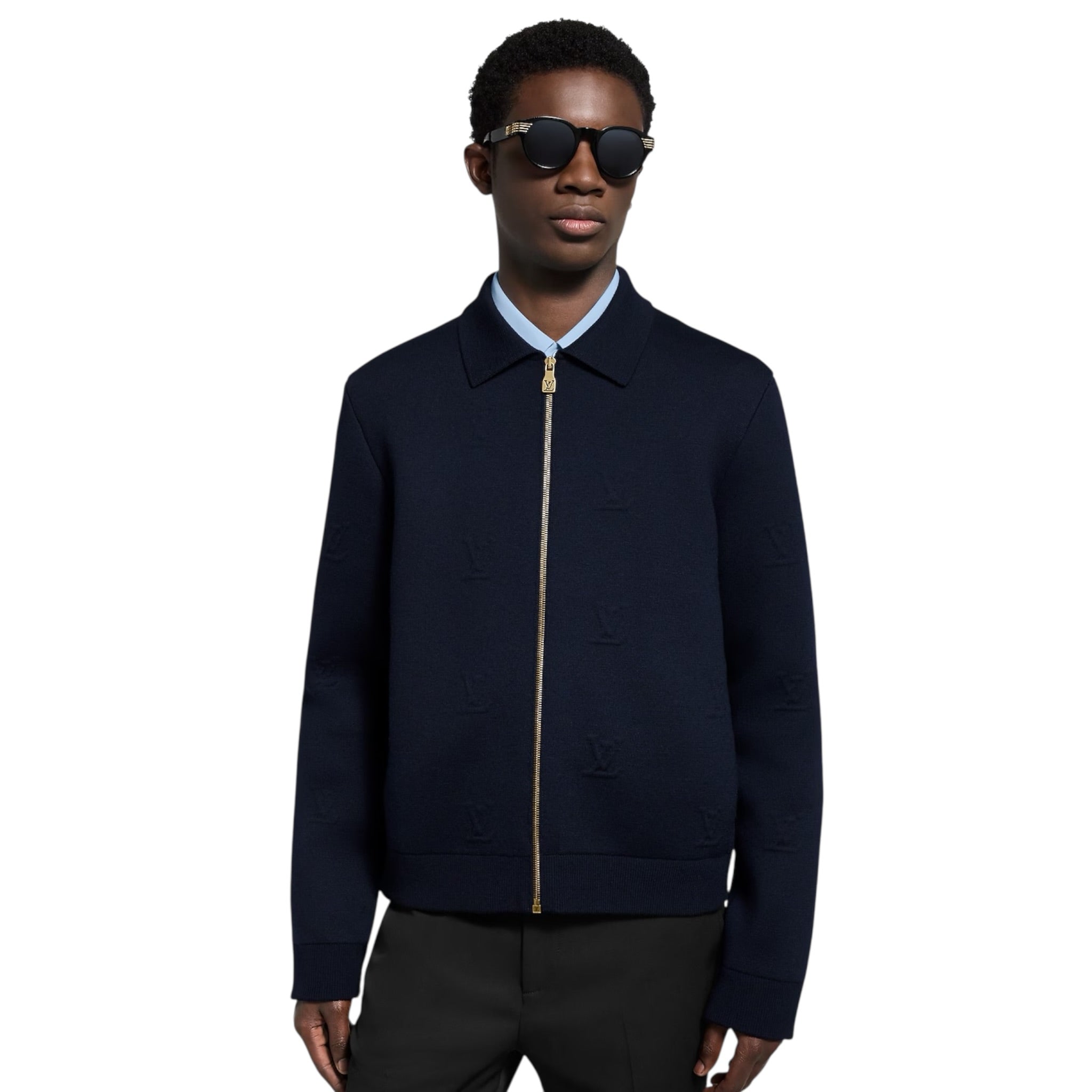 LV Blason Embossed Zipped Blouson