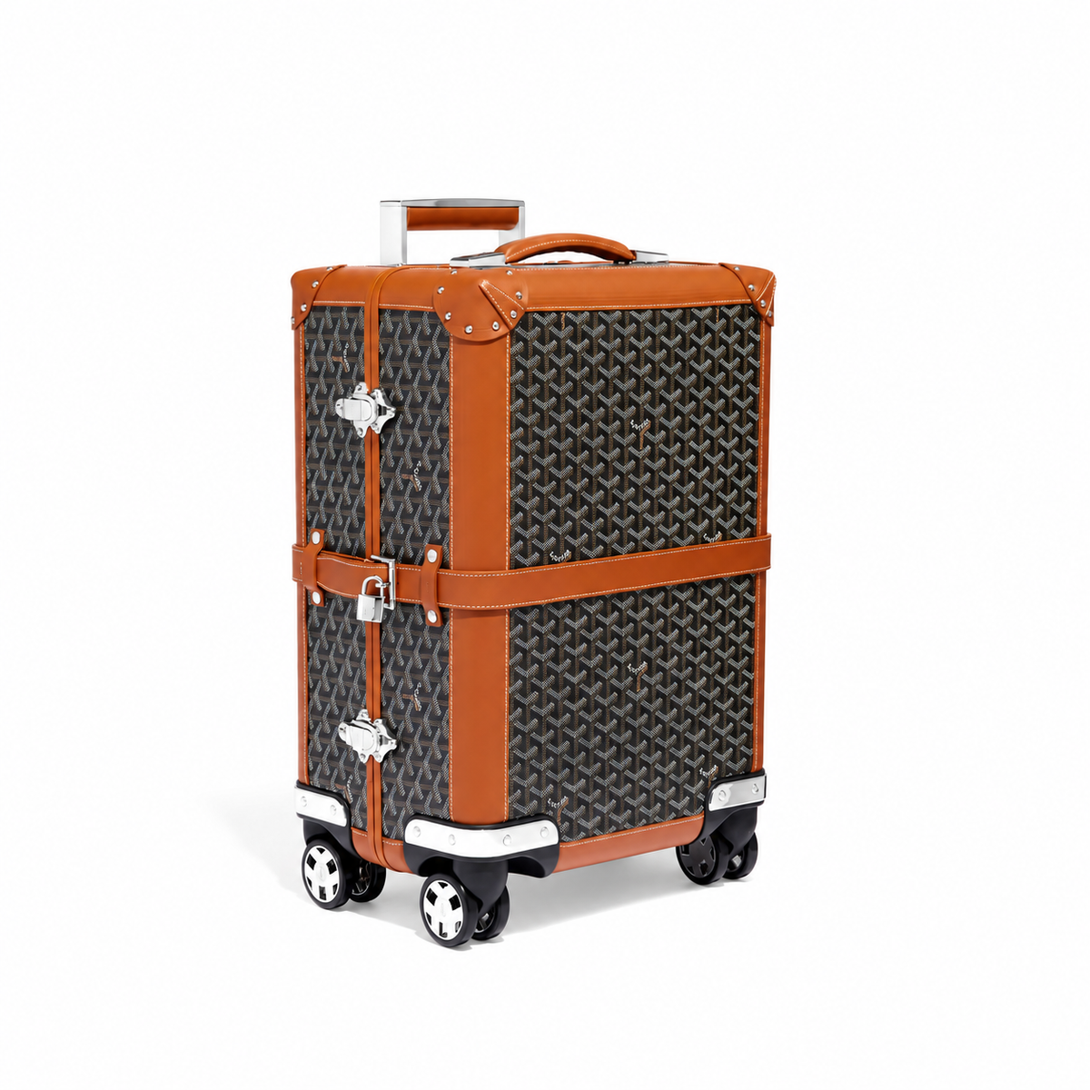 Goyard Bourget PM Trolley Case – Black & Tan, product view 1 on white