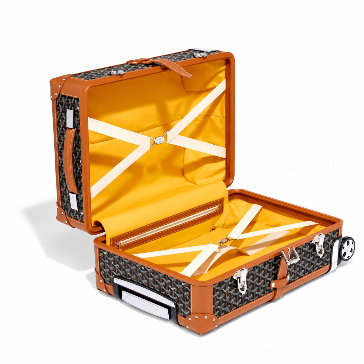 Goyard Bourget PM Trolley Case – Black & Tan, product view 3 on white