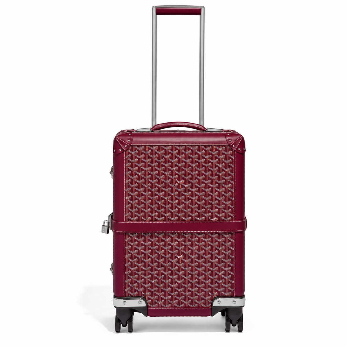 Goyard Bourget PM Trolley Case – Burgundy, product view 2 on white