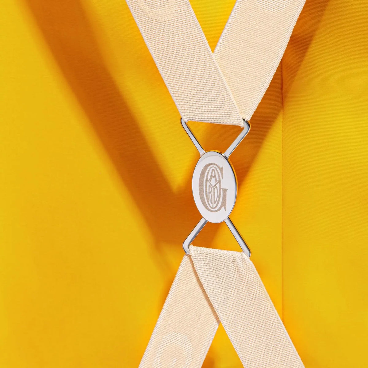 Goyard Bourget PM yellow interior with crossed support straps