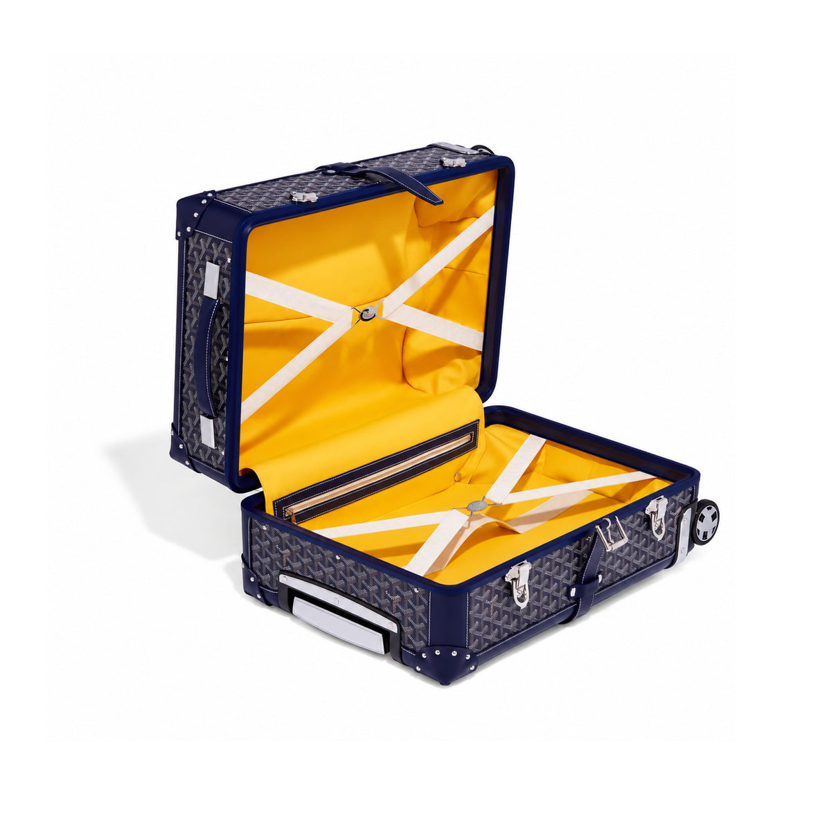 Goyard Bourget PM Trolley Case – Navy Blue, product view 3 on white