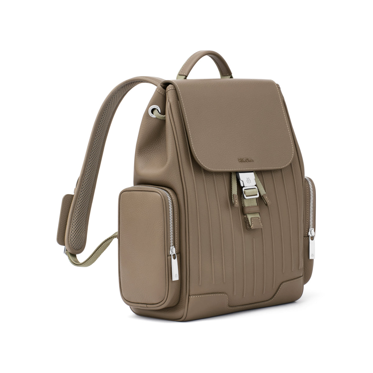 RIMOWA Never Still Leather Flap Backpack Small — Mocha brown — view 2