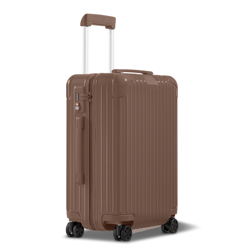 RIMOWA Essential Cabin – Gloss Umber Brown – view 2 on white background