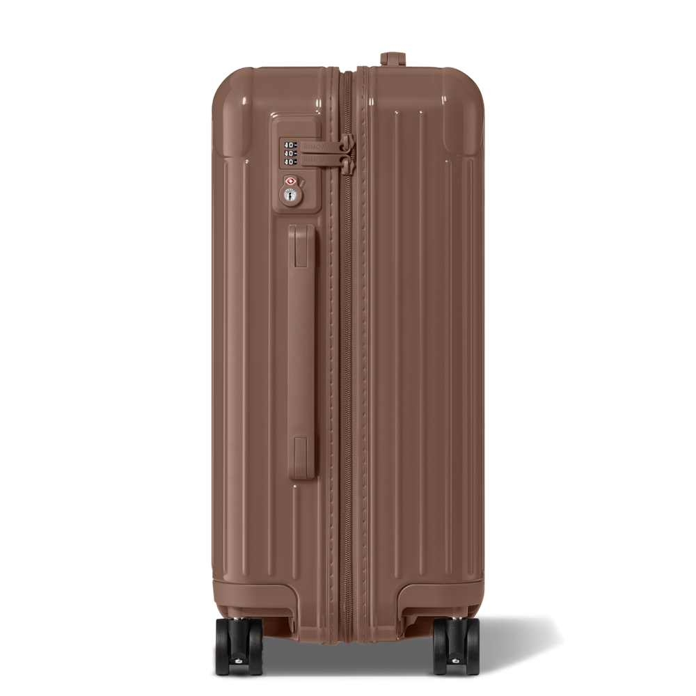 RIMOWA Essential Cabin – Gloss Umber Brown – view 3 on white background