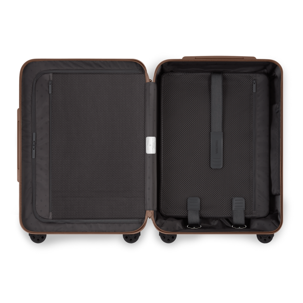 RIMOWA Essential Cabin – Gloss Umber Brown – view 5 on white background
