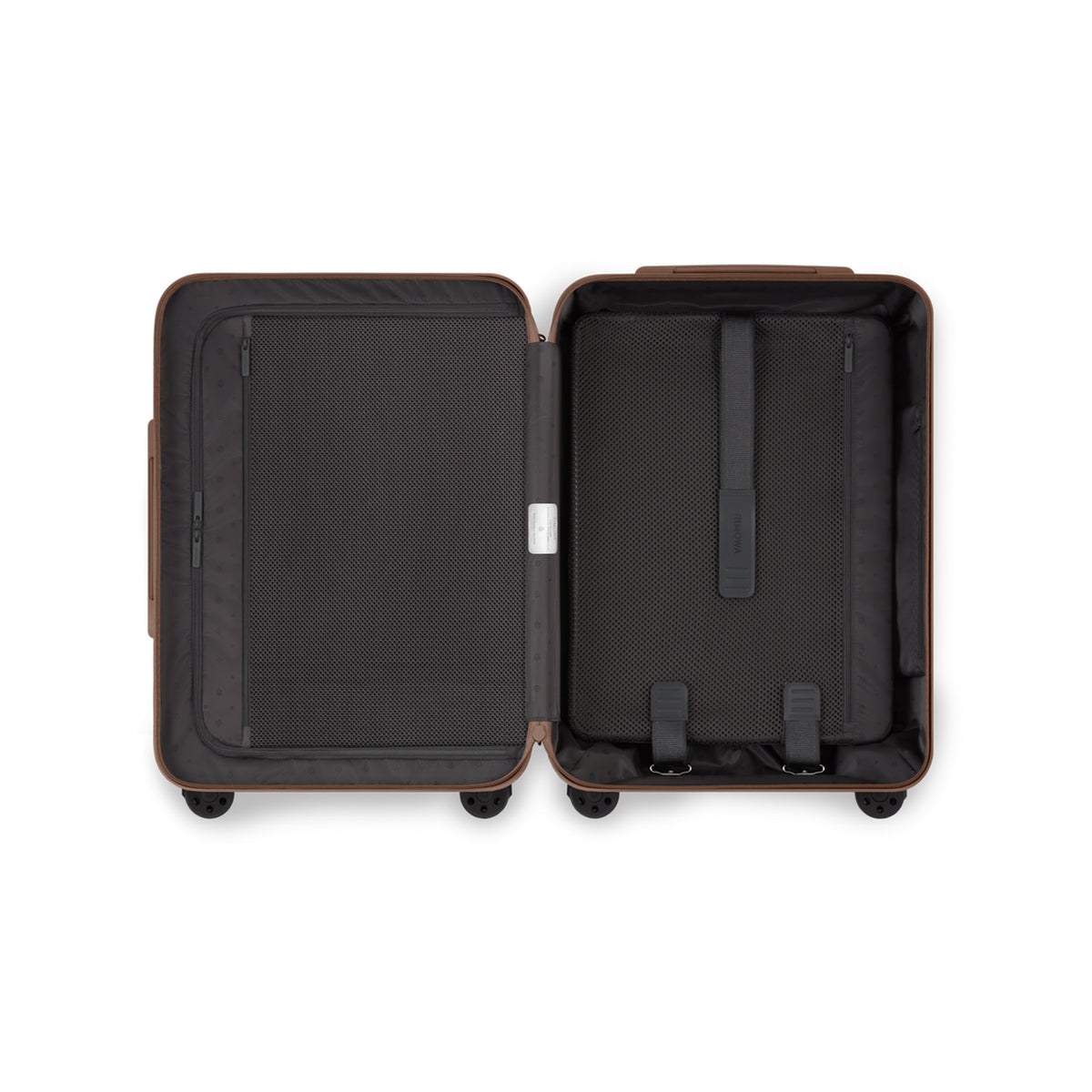 RIMOWA Essential Cabin – Gloss Umber Brown – view 5 on white background