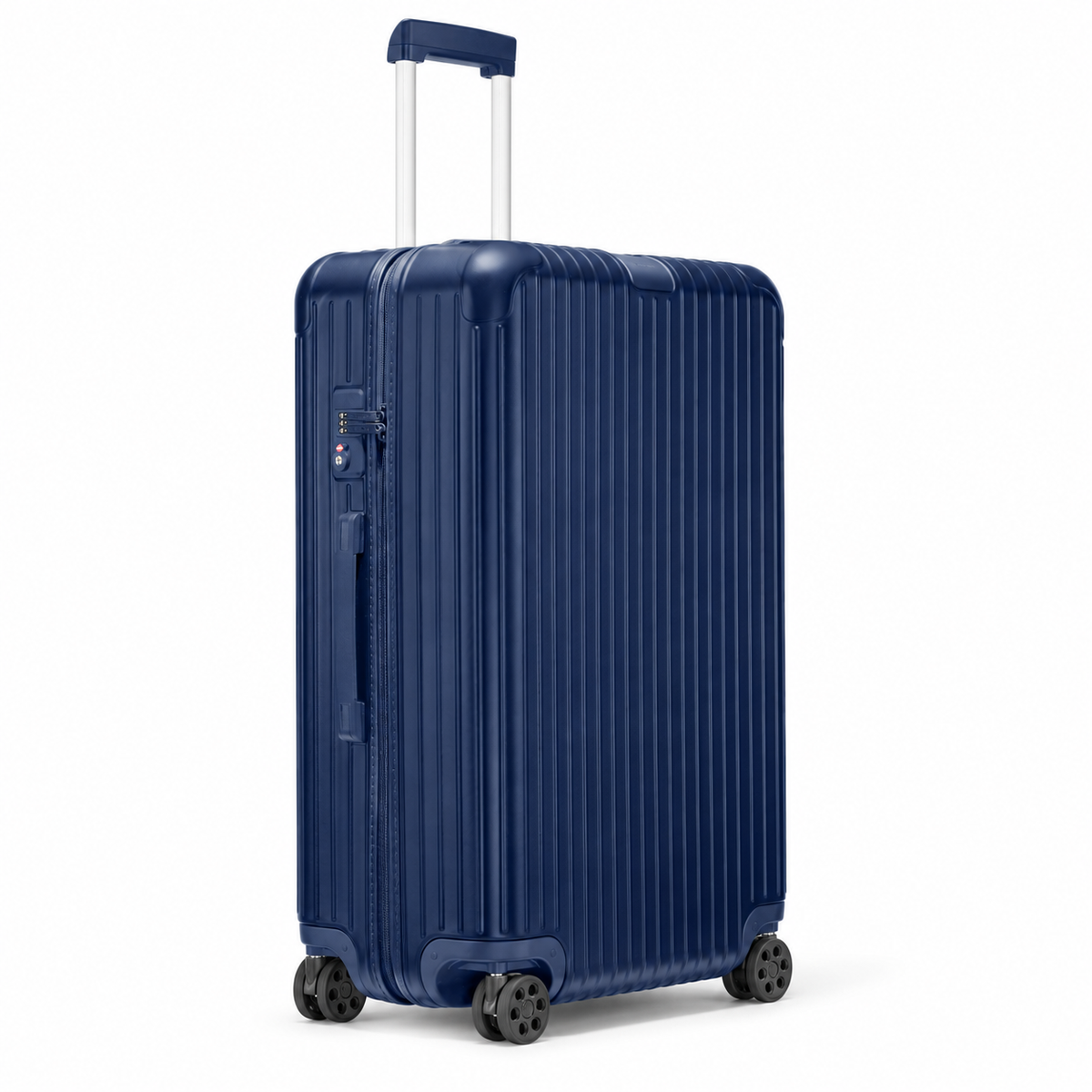 RIMOWA Essential Check-In L Matte Blue – angled view