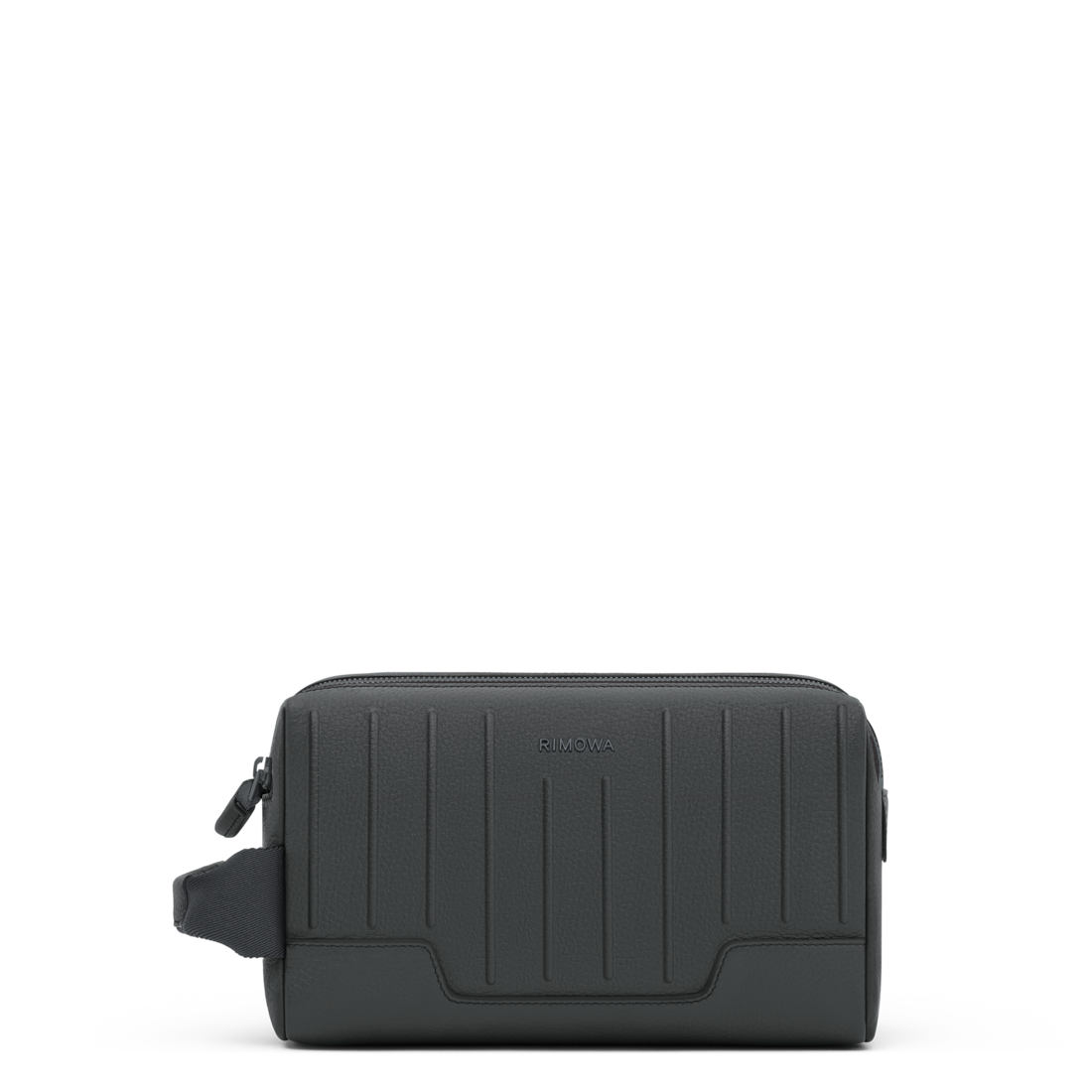 RIMOWA Never Still Leather Toiletry Bag Anthracite Grey — front view