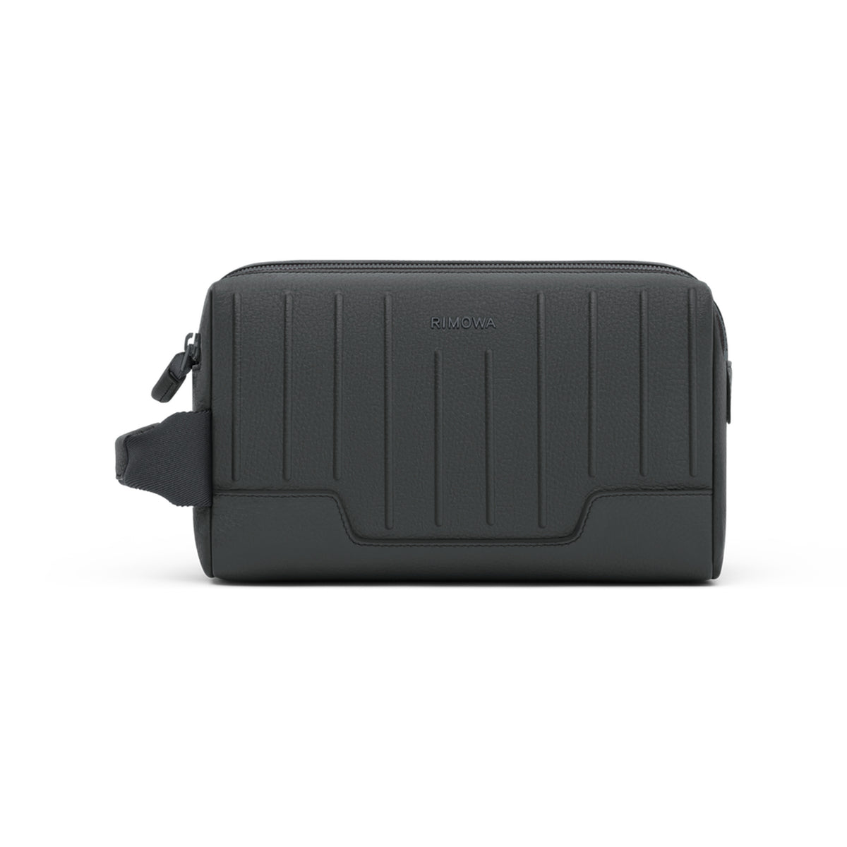 RIMOWA Never Still Leather Toiletry Bag Anthracite Grey — front view