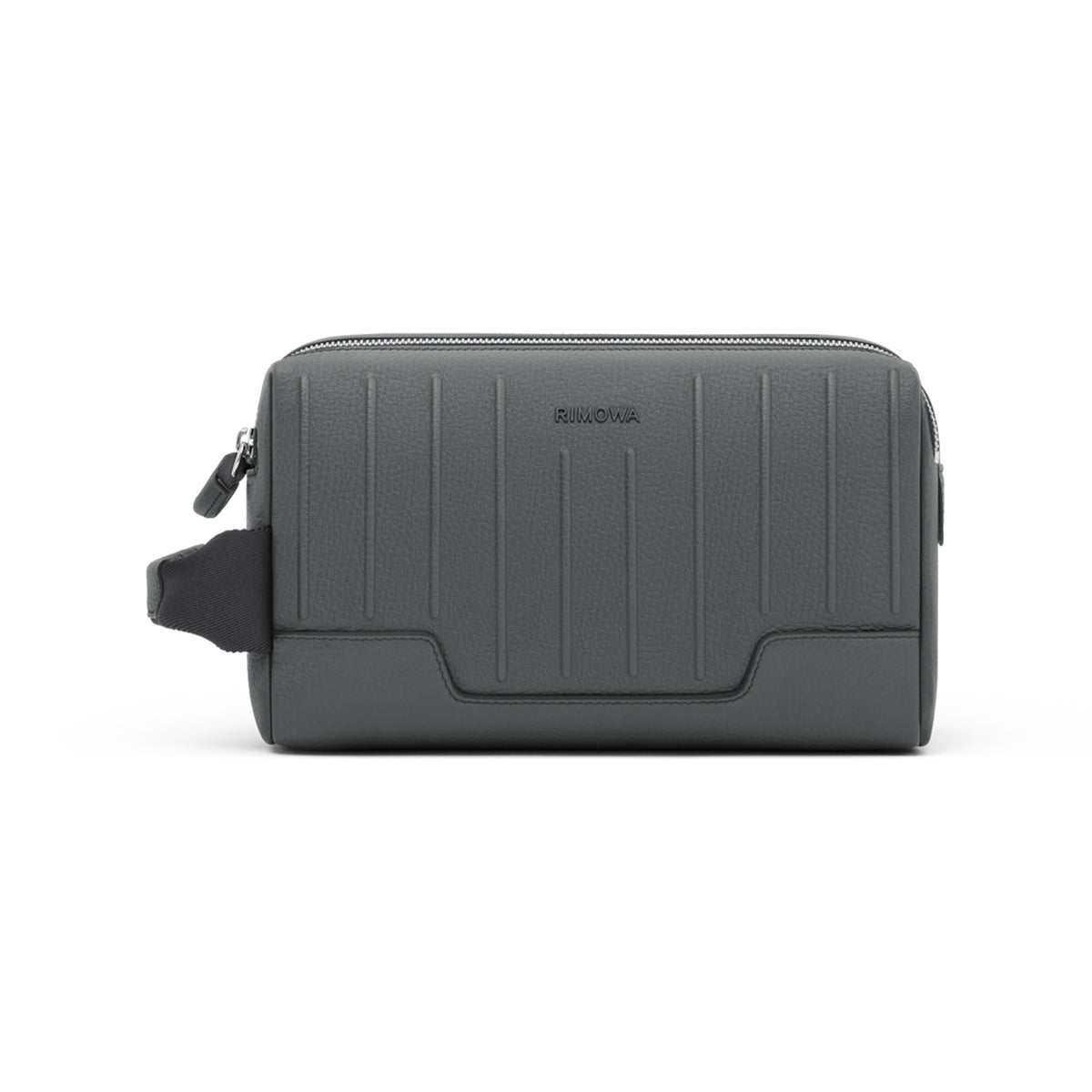 RIMOWA Never Still Leather Toiletry Bag Grey — front view