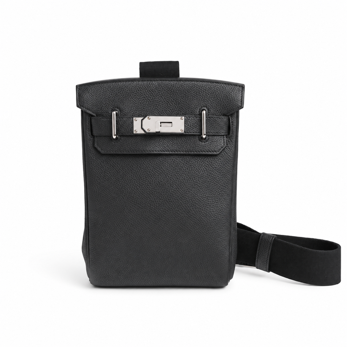 Hermès Hac a Dos PM – Plomb – Front view on white background