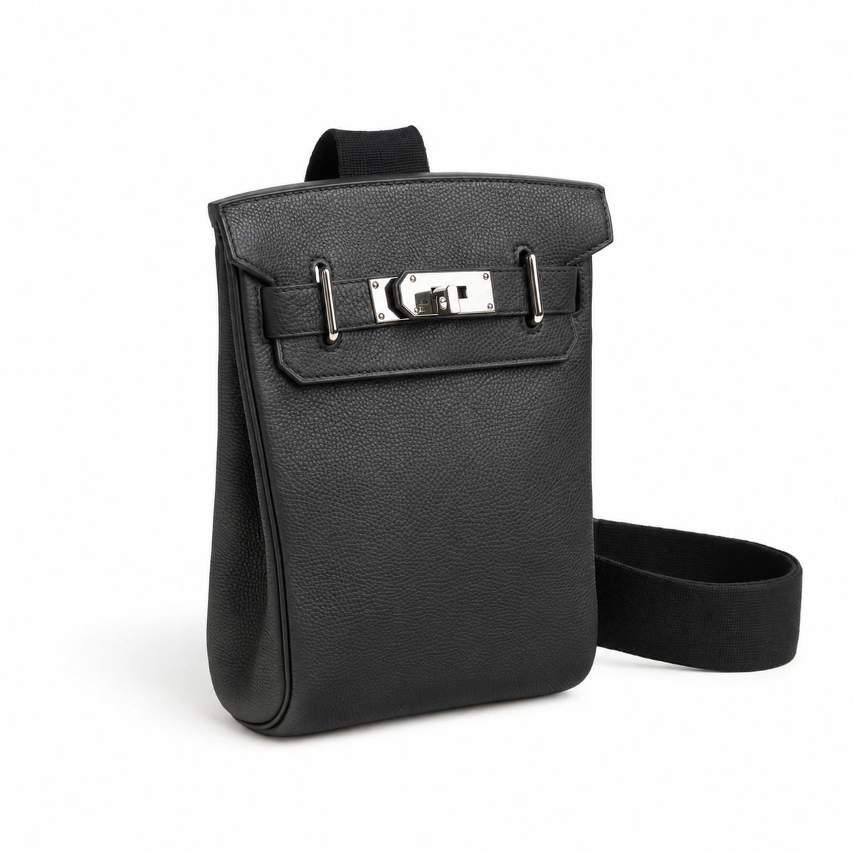 Hermès Hac a Dos PM – Plomb – Three-quarter view on white background