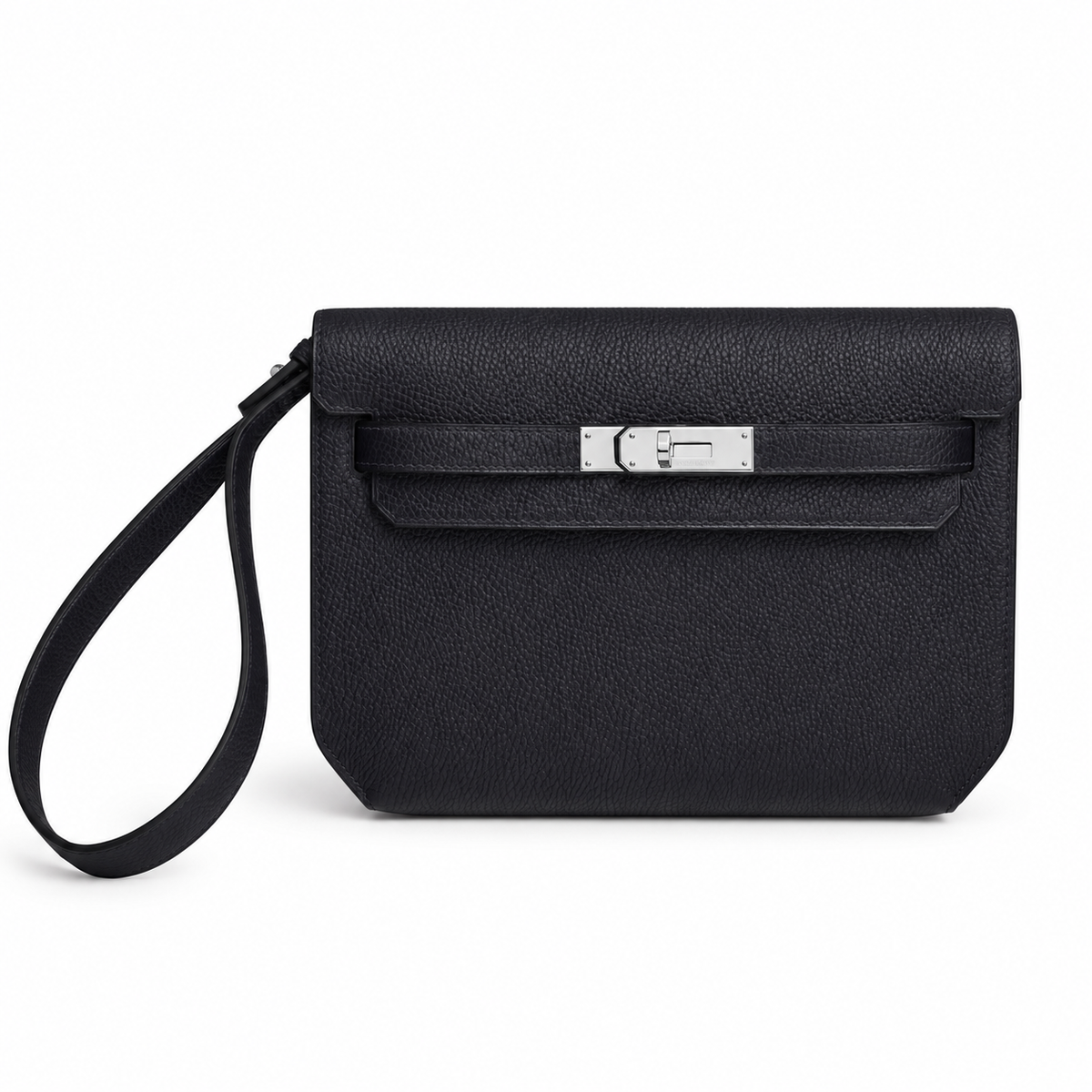 Hermès Kelly Dépêches 25 Pouch – Caban – Front view on white background